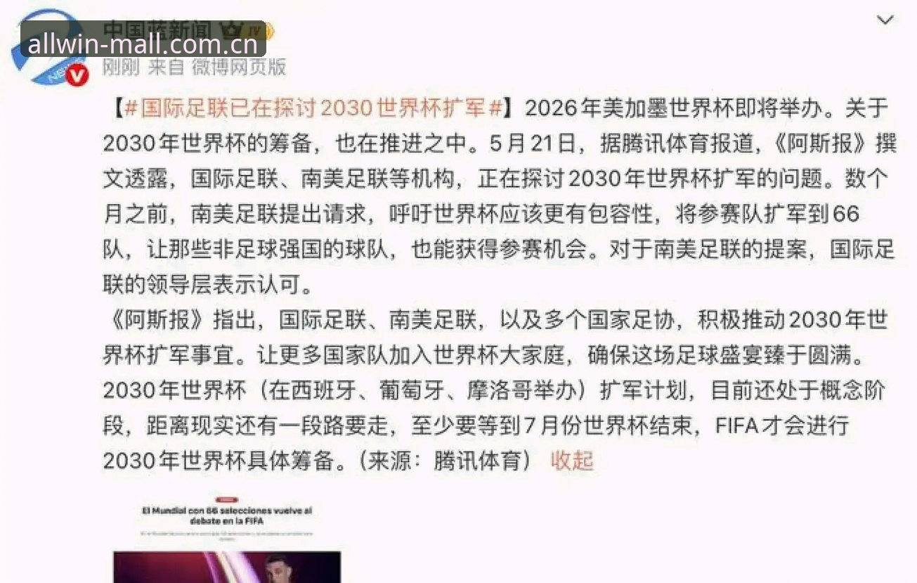 2030世界杯扩军至66队？中国男足迎来转机详解